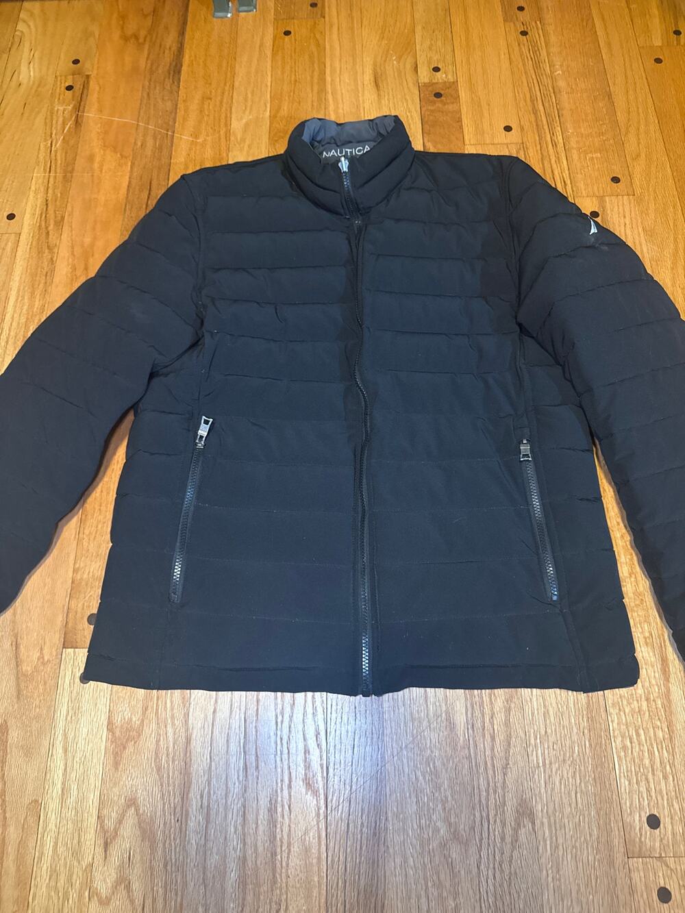 Nautica Mens M Reversible Puffer Jacket Performance Stretch Quilted Winter